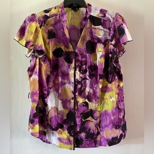 East 5th Vibrant Purple and Yellow Blouse